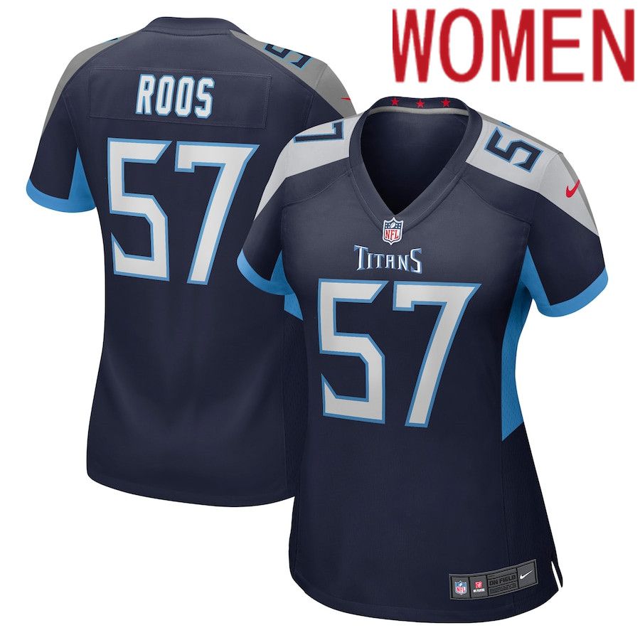 Women Tennessee Titans 57 Jordan Roos Nike Navy Game NFL Jersey